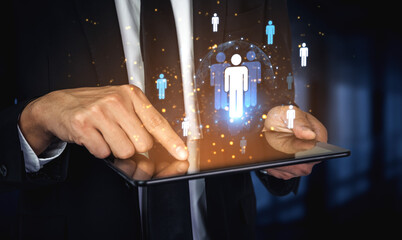 A concept of global leadership and network influence. A central team or individual connects with a...