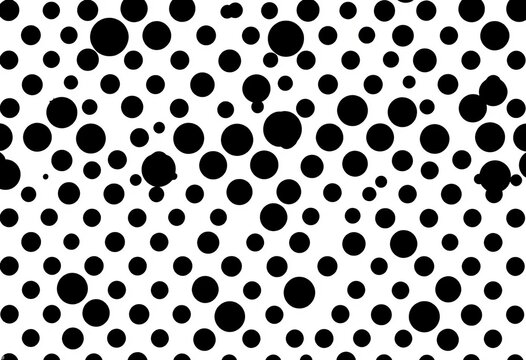 Seamless vector pattern of black polka dots on white background , backdrop, fabric