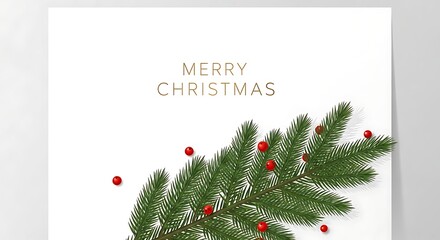 Elegant Merry Christmas greeting with festive foliage