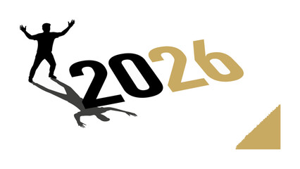 Embracing the Future: A silhouette welcomes the dawn of 2026, casting a long shadow, heralding new beginnings and aspirations.