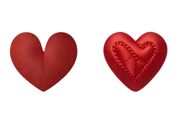 Fototapeta premium Red embroidery stitched heart love