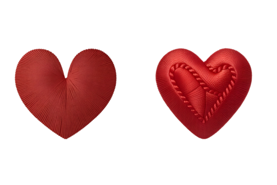 Red embroidery stitched heart love