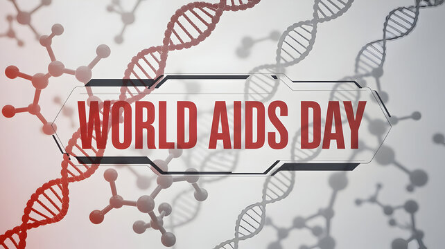 Remember World AIDS Day with molecule structures and DNA helixes for awareness