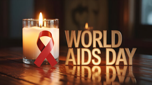 Remember loved ones with candle and red ribbon for World AIDS Day reflection