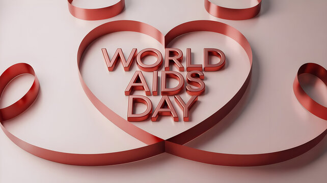 Red ribbons spell out World Aids Day in a powerful statement of hope and solidarity