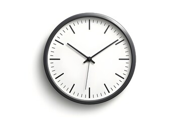 Minimalist Modern Wall Clock Vector Icon Isolated on White