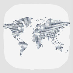 Fototapeta premium Modern, abstract world map formed by dots, ideal for global concepts.