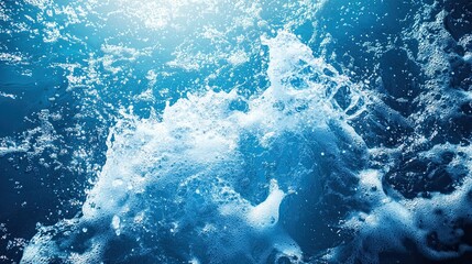 Dynamic ocean wave crash captures vibrant energy with refreshing splash and sparkling sunlight creating a powerful, invigorating natural backdrop for summer adventures