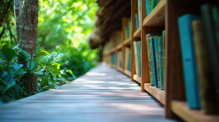 promotion A bookstore advertising a summer promotion on travel guides and adventure novels.