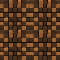 Woven wood texture with alternating dark and light brown squares pattern