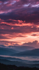 Fototapeta premium Sunrise Over Majestic Mountain Peaks