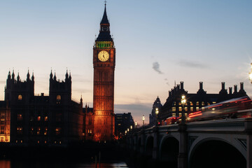 Fototapeta premium Big Ben and House of Parliament at night, London, United Kingdom