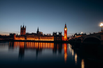 Obraz premium Big Ben and House of Parliament at night, London, United Kingdom