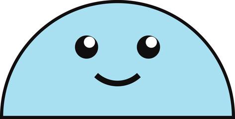 semi circle shape cute cartoon