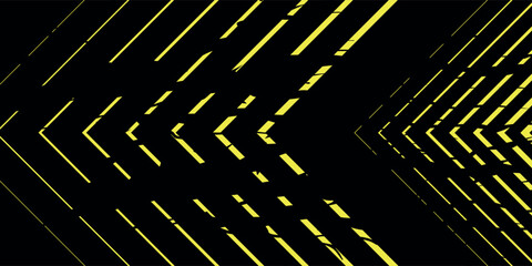 Abstract animated background with glowing yellow chevron patterns moving on a black screen.