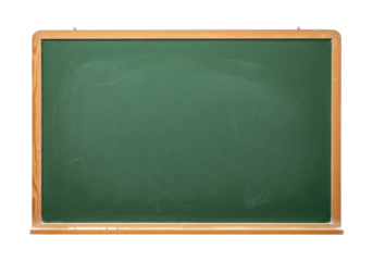 Green chalkboard with wooden frame transparent background cutout png