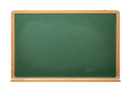 Green chalkboard with wooden frame transparent background cutout png