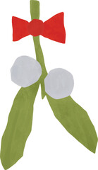 Mistletoe leaf Paper Cut Christmas Icon Elements