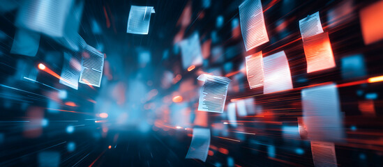 abstract digital futuristic concept background, digital document management system