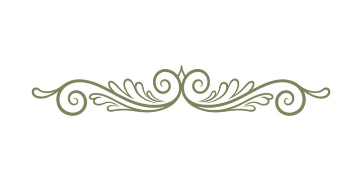 Decorative delimiter flourish ornament. Classic elegant scroll design element