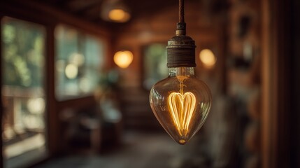Heart shaped edison bulb lighting