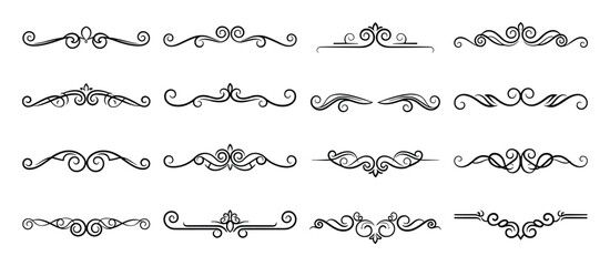 Obraz premium Decorative ornamental dividers. Swirls and flourishes set for elegant page decoration design.