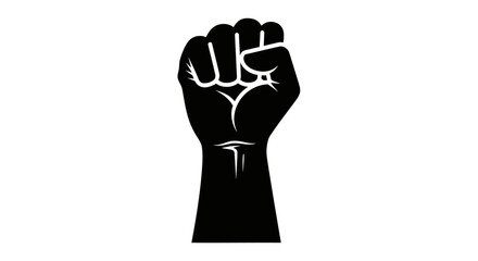 Obraz premium A raised black fist illustration symbolizes resistance solidarity and empowerment