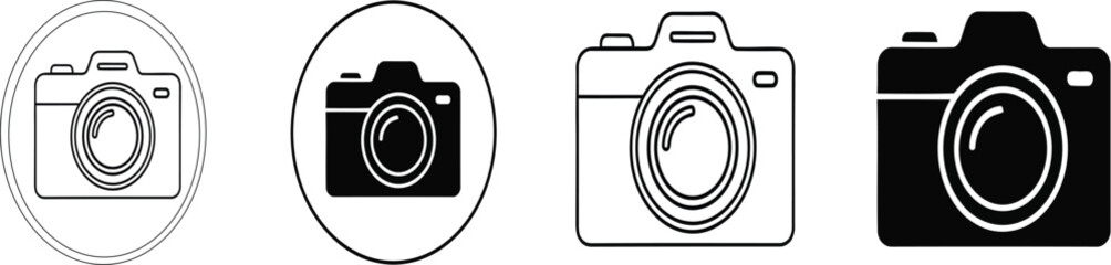 Camera icon set isolated on white background perfect photography design