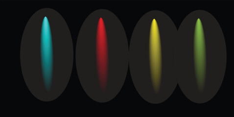  described presents a visually engaging composition featuring four ellipses, each set against a stark black background. This contrast enhances the vibrancy of the colors 