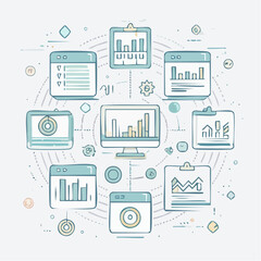 Data Analytics Dashboard Visualizing Business Insights and Metrics with Graphs