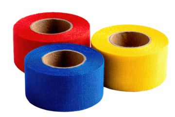 Three colorful tape rolls clustered