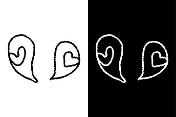 Valentine day icon design black white design vector