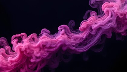 Abstract Pink and Purple Smoke on Black Background