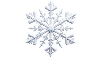 Detailed, white, six-pointed snowflake on a black background