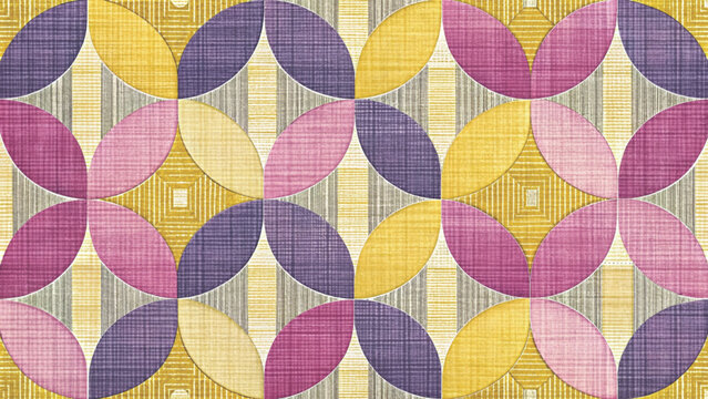 retro mid-century modern geometric pattern vector background 