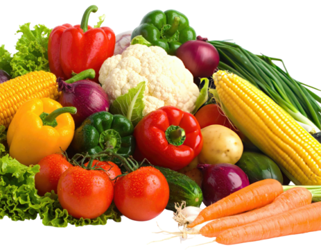 Colorful pile of fresh vegetables, vibrant and appealing