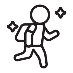 back to school line icon