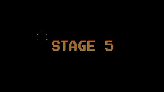 8bit pixel text animation on dark background. Suitable for Retro Vintage Arcade Game Style. 4k video.