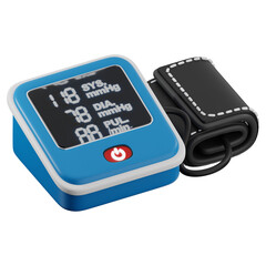 3D blood pressure monitor icon. 3D icon render of blood pressure monitor with transparent background.