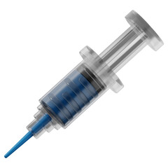 3D syringe icon. 3D icon render of syringe with transparent background.