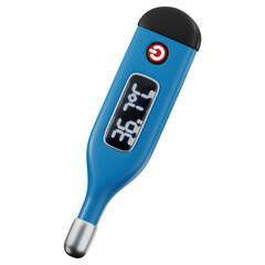 3D thermometer icon. 3D icon render of thermometer with transparent background.