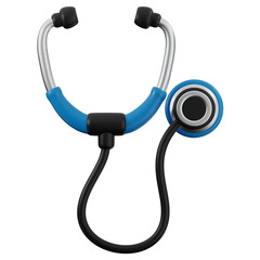 3D stethoscope icon. 3D icon render of stethoscope with transparent background.