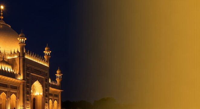 Urs festival banner, midnight blue&ndash;gold gradient, illuminated shrine