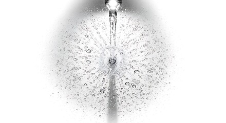 Invigorating water stream cascading down creates a refreshing, clean feeling perfect for hygiene, wellness and purity concepts and advertisements