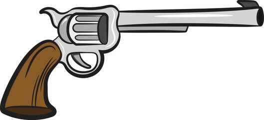 Vintage Western Pistol Vector Art