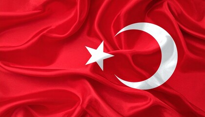 Obraz premium Turkish Flag with Crescent and Star