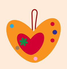 heart color, craft, art, heart outline, on a pink background,