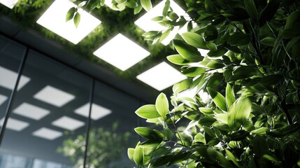 Green Technology Innovation in Modern Architecture Urban Environment Visual Content Natural Light Biophilic Design Concept for Sustainable Living