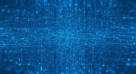 Obraz premium Digital Universe: Explore the intricate pathways and connections of data and information through a vivid abstract representation of a digital landscape.