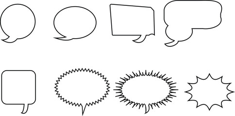 Speech bubble comic chat message – outline talk balloon vector set © PNG-RIVER